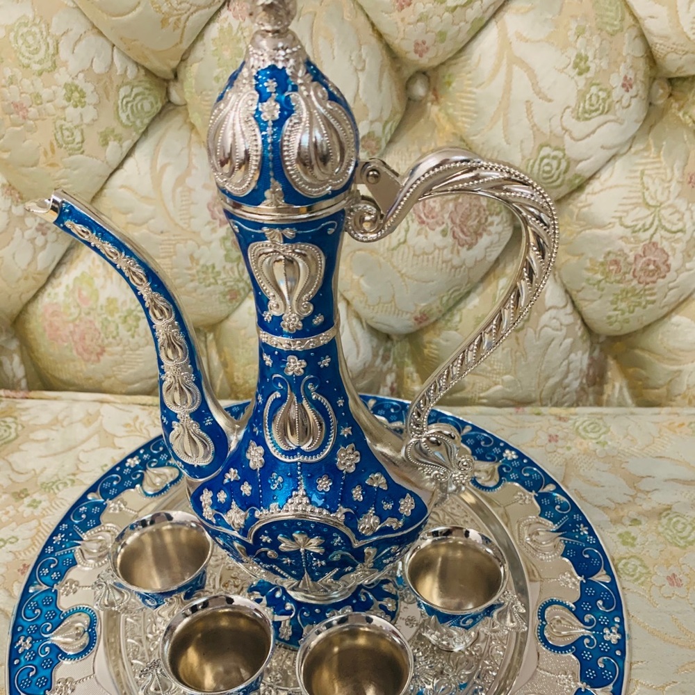 Decorative brass tea set